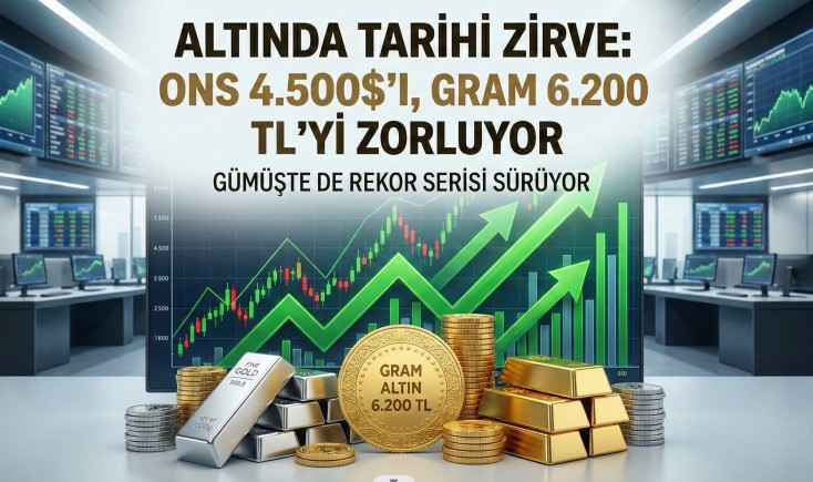 Altın ve Gümüşte Tarihi Zirve: Ons 4.500 Dolar Kapısında, Gram 6.200 TL'ye Göz Kırptı