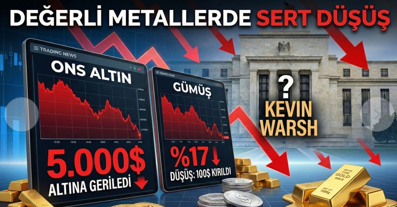 Altın ve Gümüşte Sert Düşüş: Ons Altın 5000 Doların Altına Geriledi
