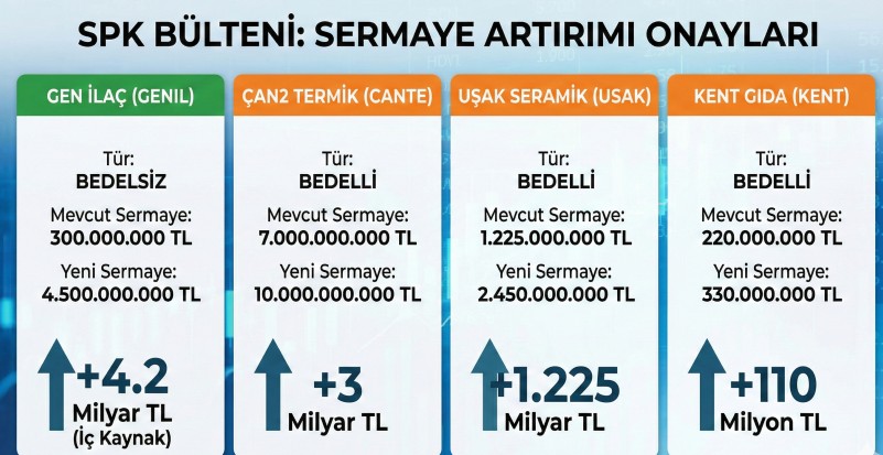 SPK Bülteni Yayınlandı: 4 Şirketin Sermaye Artırımı Başvurusu Onaylandı
