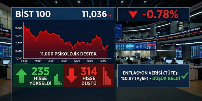 Borsa İstanbul Enflasyon Verisi Sonrası Günü Düşüşle Tamamladı