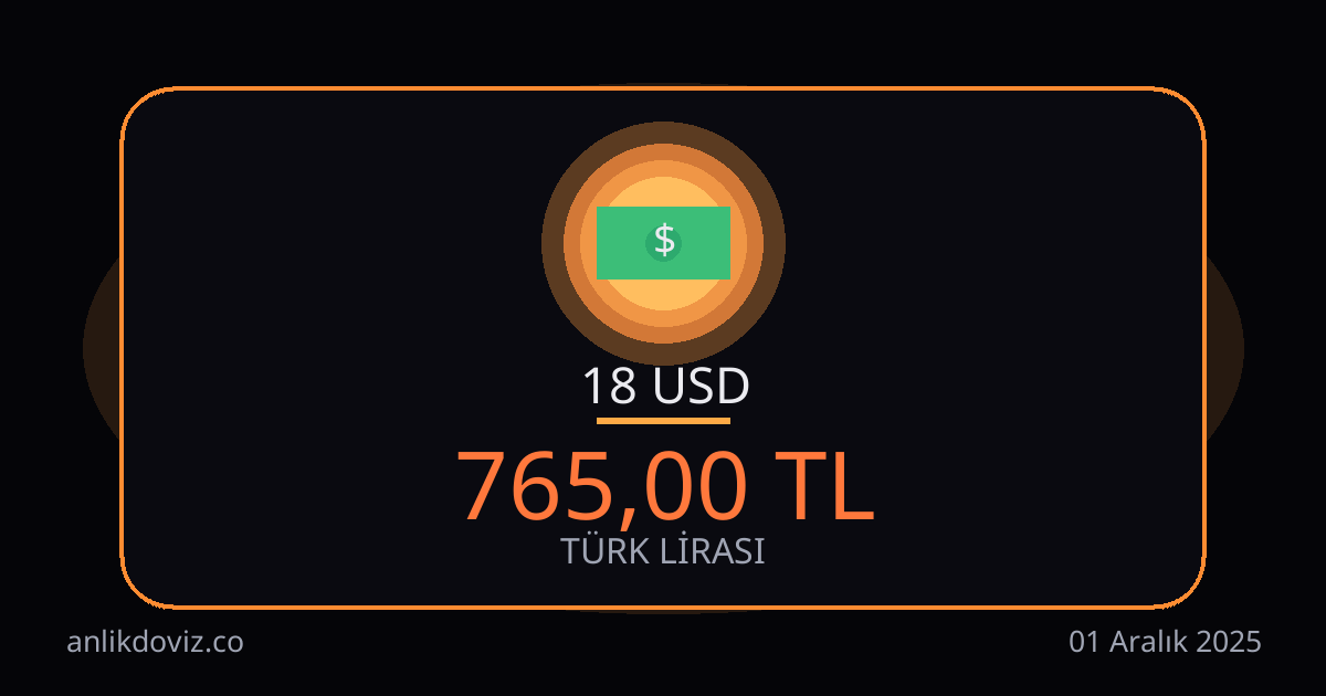 18 Dolar kaç TL?