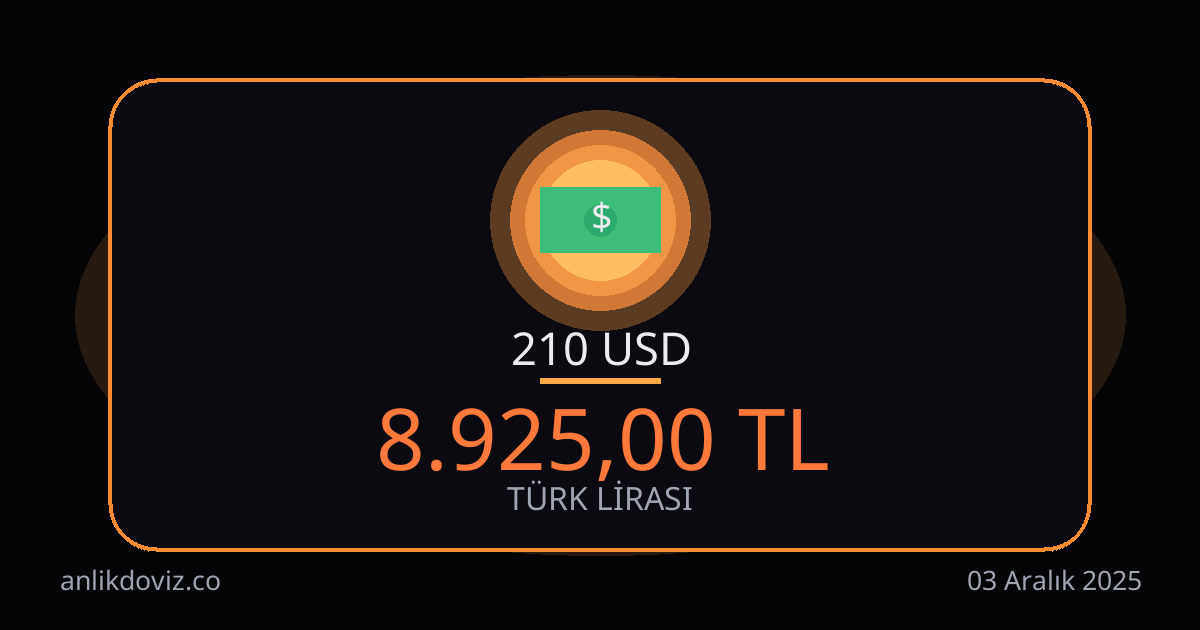 210 Dolar kaç TL?