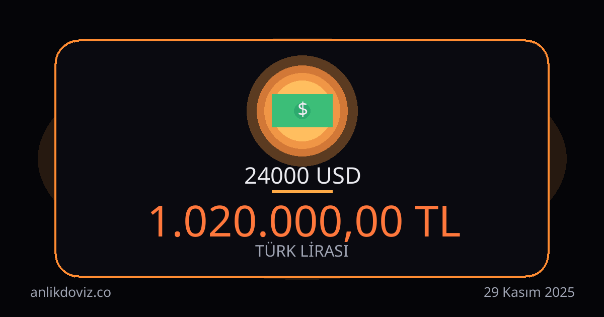24000 Dolar kaç TL?
