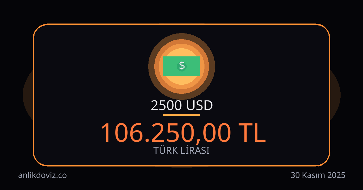 2500 Dolar kaç TL?