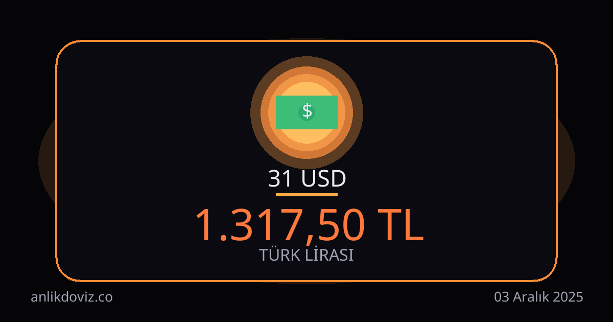 31 Dolar kaç TL?
