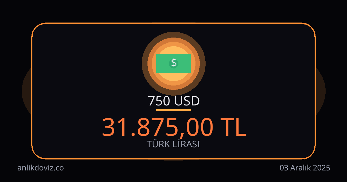 750 Dolar kaç TL?