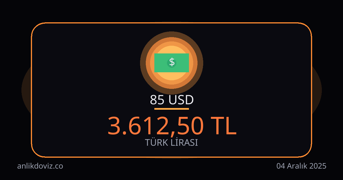 85 Dolar kaç TL?
